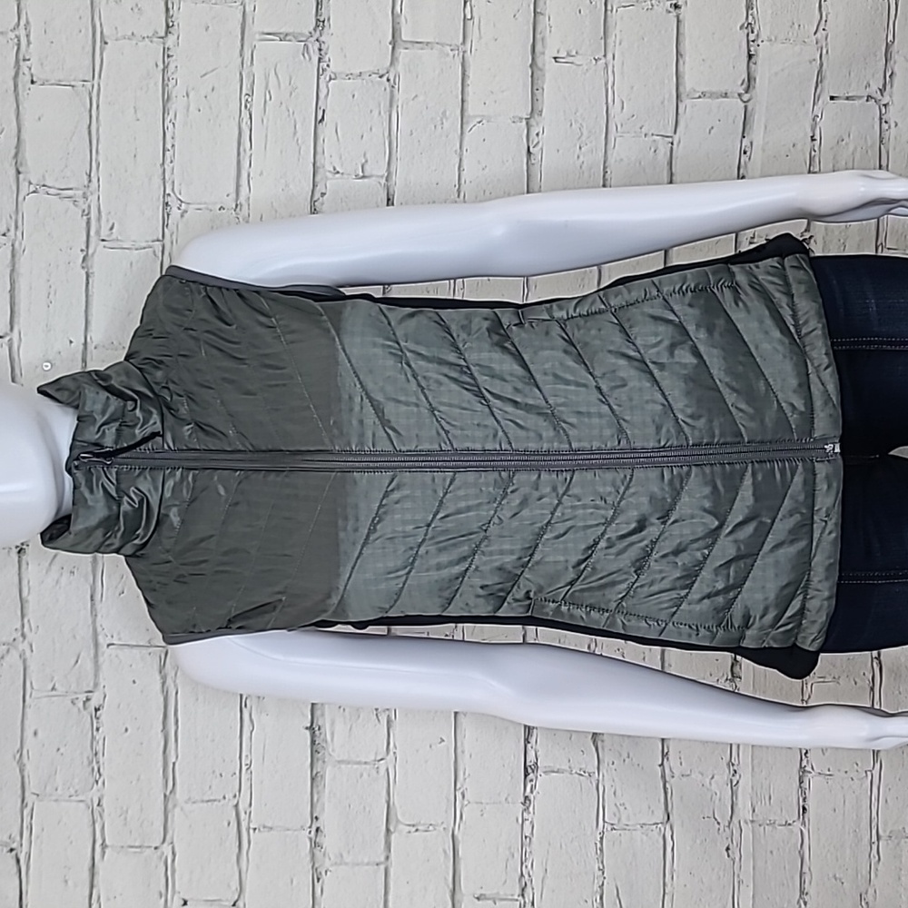 Columbia Hybrid Omni Heat Two-Tone Quilted Thermal/Fleece Vest/Jacket Gray/Black